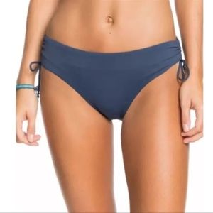 Roxy Beach Classics Full Bikini Bottom Navy Blue Medium NWT
